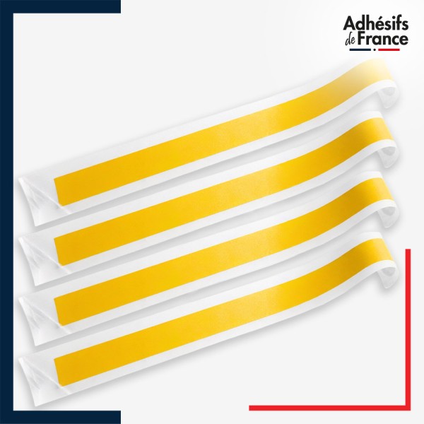 Lot de 4 bandes de signalisation et repérage pour vitres - Ligne continue - jaune
