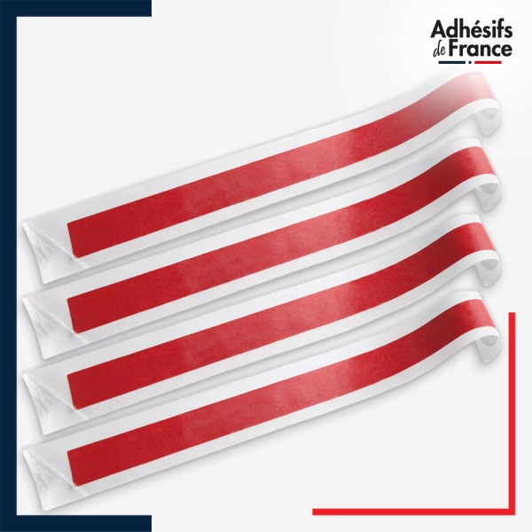Lot de 4 bandes de signalisation et repérage pour vitres - Ligne continue - rouge