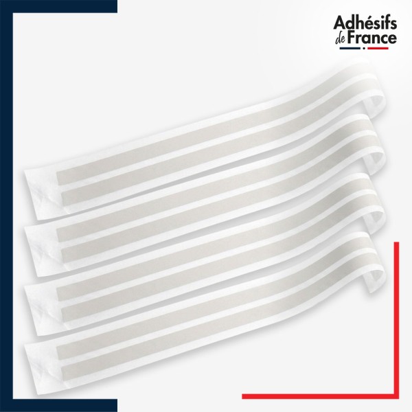 Lot de 4 bandes de signalisation et repérage pour vitres - Double ligne continue - dépoli
