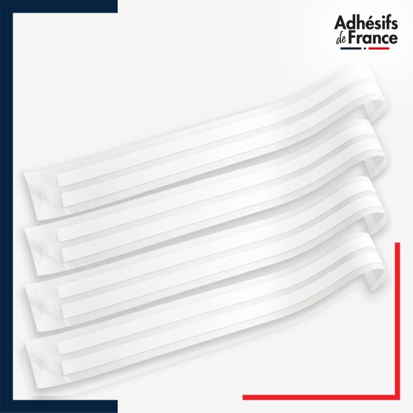 Lot de 4 bandes de signalisation et repérage pour vitres - Double ligne continue - blanc