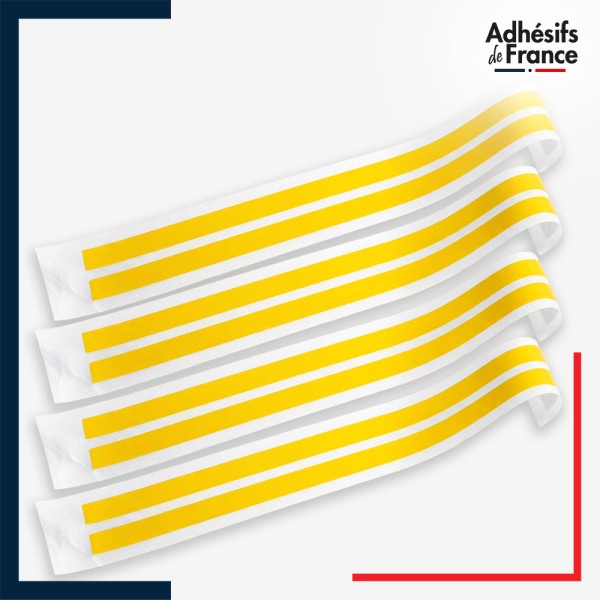 Lot de 4 bandes de signalisation et repérage pour vitres - Double ligne continue - jaune