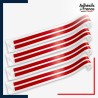 Lot de 4 bandes de signalisation et repérage pour vitres - Double ligne continue - rouge