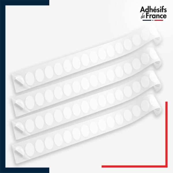 Lot de 4 bandes de signalisation et repérage pour vitres - Motif ronds - blanc
