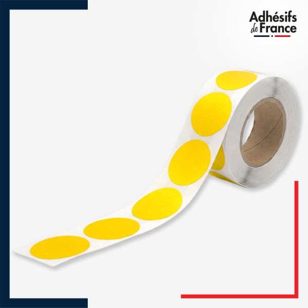 Rouleau - Bande de signalisation et repérage pour vitres - Motif ronds - jaune