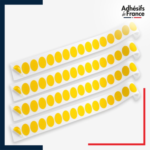 Lot de 4 bandes de signalisation et repérage pour vitres - Motif ronds - jaune