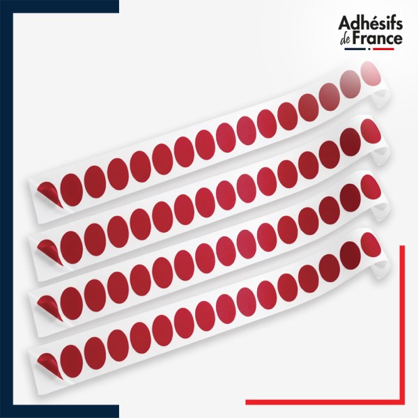 Lot de 4 bandes de signalisation et repérage pour vitres - Motif ronds - rouge