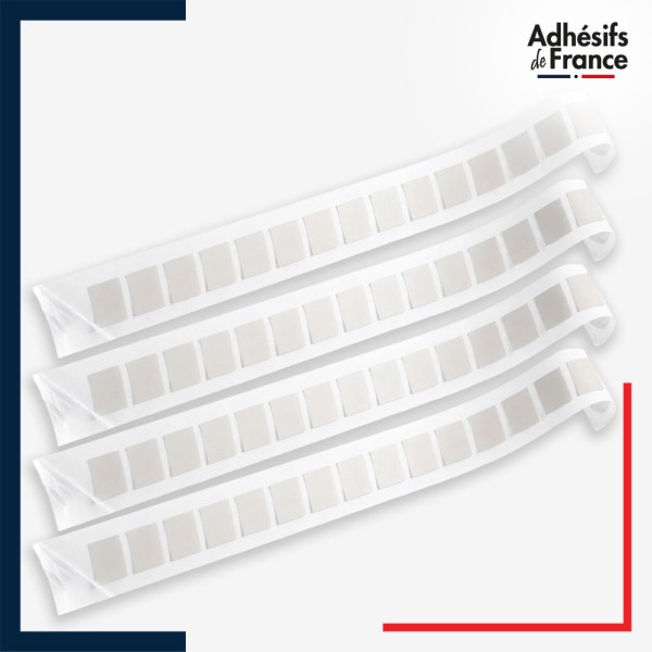 Lot de 4 bandes de signalisation et repérage pour vitres - Motif carrés - dépoli