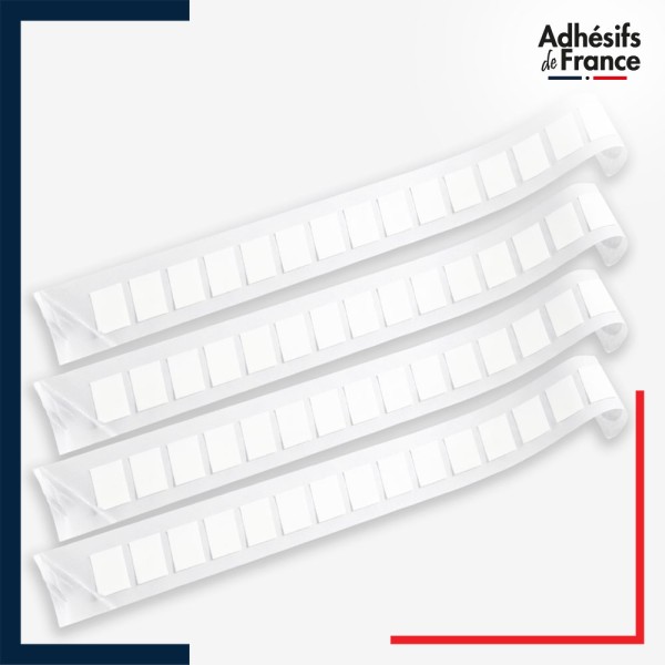Lot de 4 bandes de signalisation et repérage pour vitres - Motif carrés - blanc