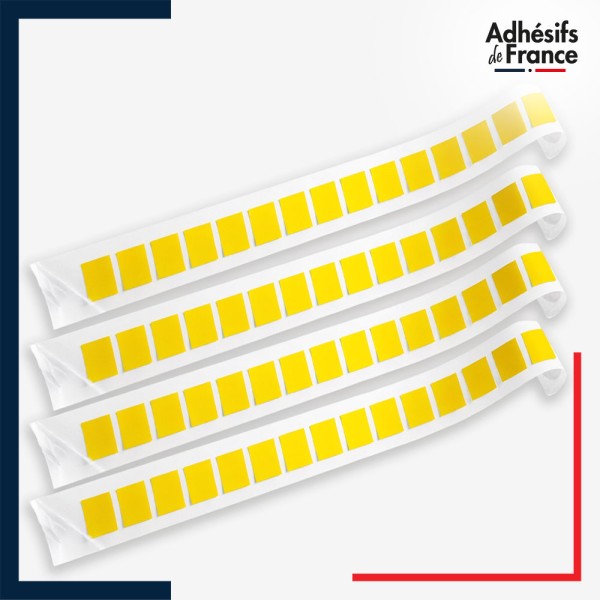 Lot de 4 bandes de signalisation et repérage pour vitres - Motif carrés - jaune