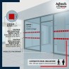 Bande adhésive pour conformité des vitrages en ERP - Motif carrés - rouge