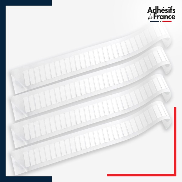 Lot de 4 bandes de signalisation et repérage pour vitres - Motif rectangles verticaux - blanc