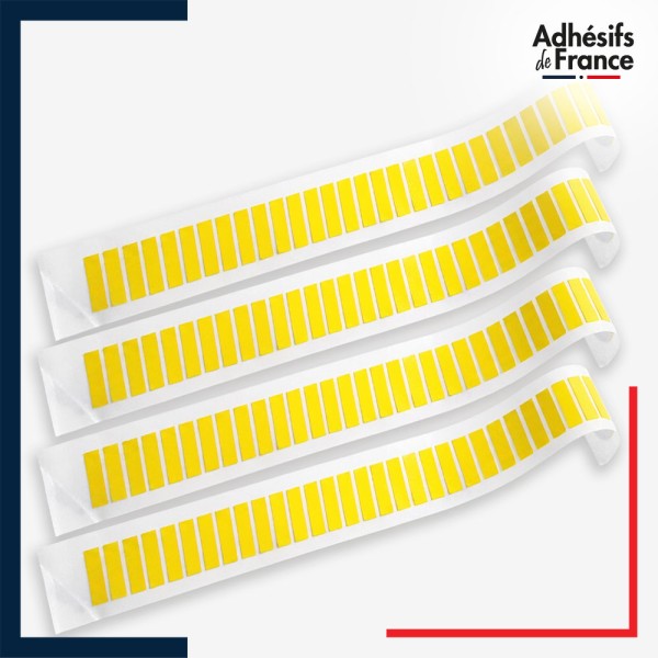 Lot de 4 bandes de signalisation et repérage pour vitres - Motif rectangles verticaux - jaune