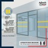 Bande adhésive pour conformité des vitrages en ERP - Motif rectangles verticaux - jaune