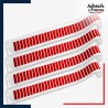 Lot de 4 bandes de signalisation et repérage pour vitres - Motif rectangles verticaux - rouge