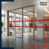 Adhésif de signalisation et de repérage pour surface vitrée - Motif rectangles verticaux - rouge