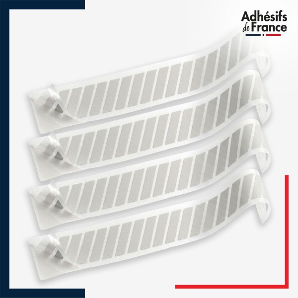 Lot de 4 bandes de signalisation et repérage pour vitres - Motif hachures - dépoli