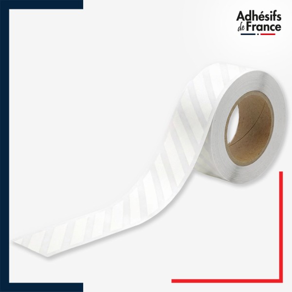 Rouleau - Bande de signalisation et repérage pour vitres - Motif hachures - blanc