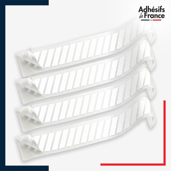 Lot de 4 bandes de signalisation et repérage pour vitres - Motif hachures - blanc