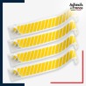 Lot de 4 bandes de signalisation et repérage pour vitres - Motif hachures - jaune