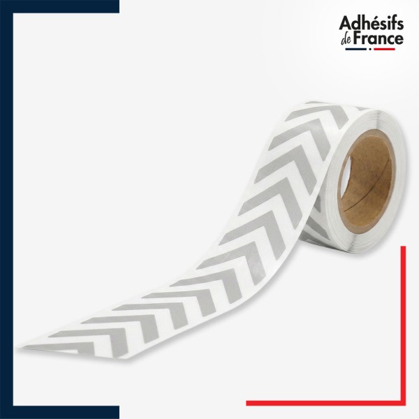 Rouleau - Bande de signalisation et repérage pour vitres - Motif chevrons - dépoli