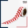 Rouleau - Bande de signalisation et repérage pour vitres - Motif chevrons - rouge