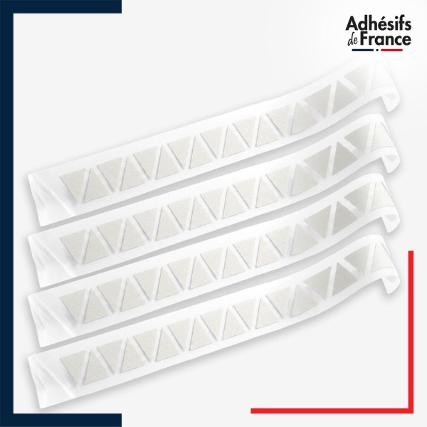 Lot de 4 bandes de signalisation et repérage pour vitres - Motif triangles - dépoli