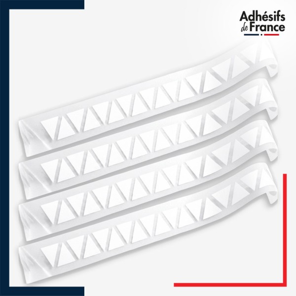 Lot de 4 bandes de signalisation et repérage pour vitres - Motif triangles - blanc