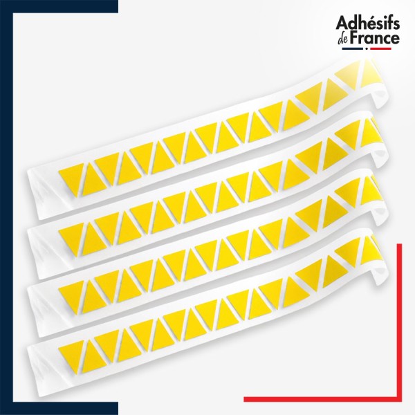 Lot de 4 bandes de signalisation et repérage pour vitres - Motif triangles - jaune