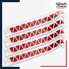 Lot de 4 bandes de signalisation et repérage pour vitres - Motif triangles - rouge