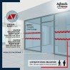 Bande adhésive pour conformité des vitrages en ERP - Motif triangles - rouge
