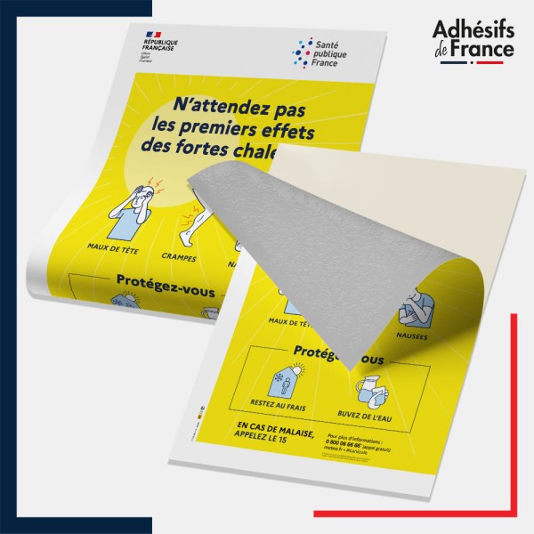 Adhésif Affichage réglementaire alerte canicule - Protégez-vous.