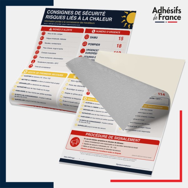 Adhésif Affichage réglementaire alerte canicule - Consignes de sécurité
