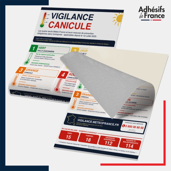 Adhésif Affichage réglementaire alerte canicule - Vigilance Canicule