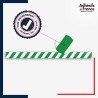Vinyle adhésif antidérapant haute résistance avec plastification R10. Bande verte et blanche