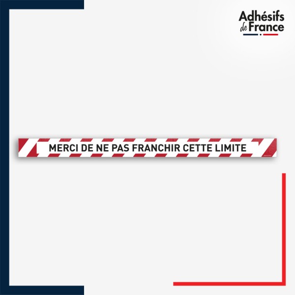 Adhésif sol antidérapant - Bande rouge et blanche - Ne pas franchir cette limite - marquage sécurité.