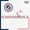 Vinyle adhésif antidérapant haute résistance avec plastification R10. Bande rouge et blanche - Ne pas franchir cette limite