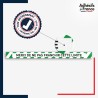 Vinyle adhésif antidérapant haute résistance avec plastification R10. Bande verte et blanche - Ne pas franchir cette limite