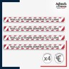 Adhésif sol antidérapant - Bande rouge et blanche - Attendre derrière cette ligne pour marquage entreprise, entrepôt. Lot de 4.