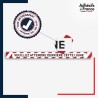 Vinyle adhésif antidérapant haute résistance avec plastification R10. Bande rouge et blanche - Attendre derrière cette ligne