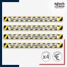 Adhésif sol antidérapant - Bande jaune et noire - Attendre derrière cette ligne pour marquage entreprise, entrepôt. Lot de 4.