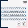 Adhésif sol antidérapant - Bande bleue et blanche - Attendre derrière cette ligne pour marquage entreprise, entrepôt. Lot de 4.