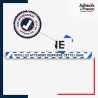 Vinyle adhésif antidérapant haute résistance avec plastification R10. Bande bleue et blanche - Attendre derrière cette ligne