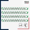 Adhésif sol antidérapant - Bande verte et blanche - Attendre derrière cette ligne pour marquage entreprise, entrepôt. Lot de 4.