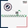 Vinyle adhésif antidérapant haute résistance avec plastification R10. Bande verte et blanche - Attendre derrière cette ligne