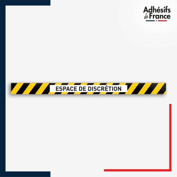 Adhésif sol antidérapant - Bande jaune et noire - Espace de discrétion - marquage sécurité.