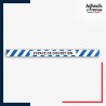 Adhésif sol antidérapant - Bande bleue et blanche - Espace de discrétion - marquage sécurité.