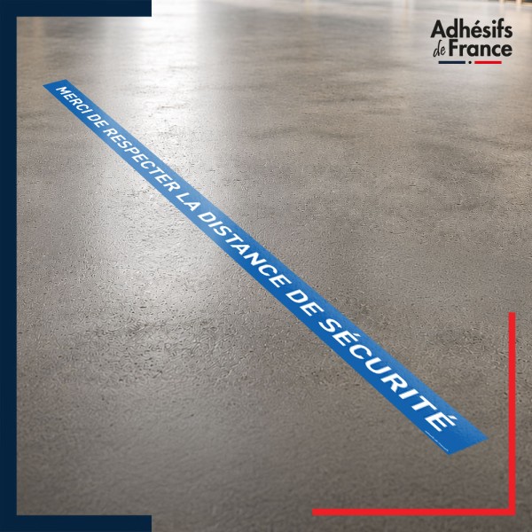 Bande adhésive de sécurité pour délimiter les zones. Bande respecter la distance de sécurité