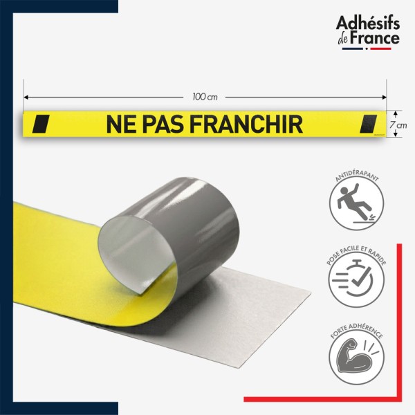 Marquage adhésif au sol antidérapant facile à poser - Bande ne pas franchir