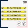 Adhésif sol antidérapant - Bande ne pas franchir pour marquage entreprise, entrepôt. Lot de 4.
