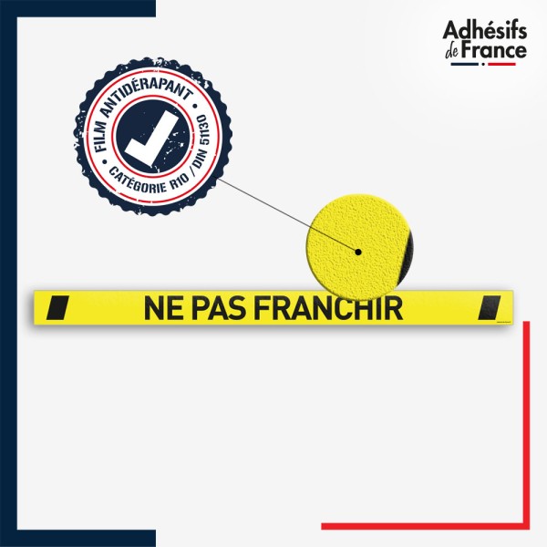 Vinyle adhésif antidérapant haute résistance avec plastification R10. Bande ne pas franchir